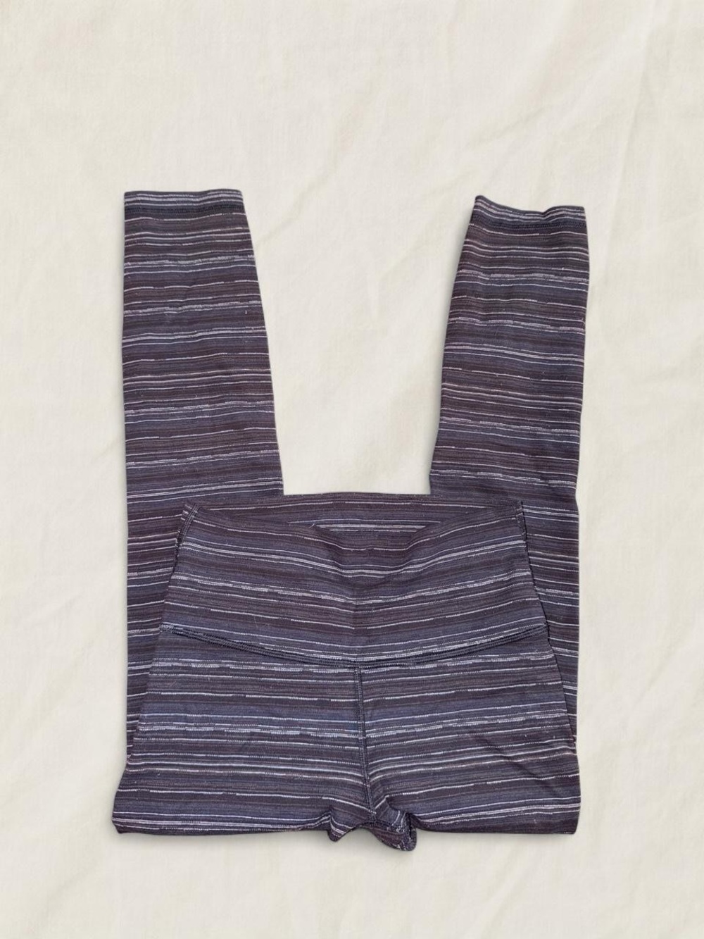 lululemon athletica Striped High-Rise Leggings in Dark Navy and Black